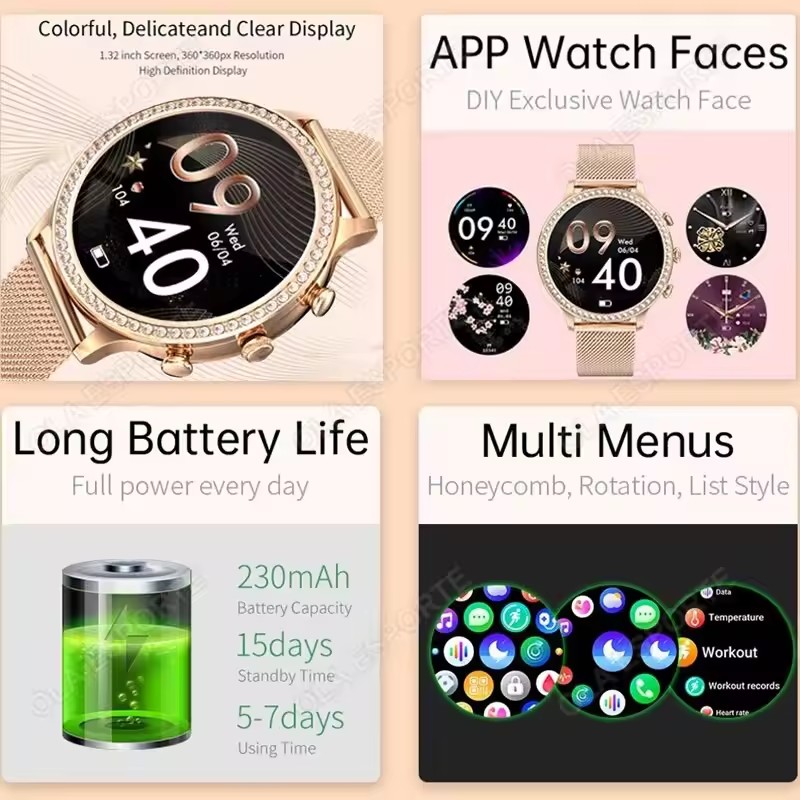 Elegant Ladies' Smartwatch Blu - đánh giá và giá Watches Ladies Smartwatch